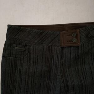 Textured weave Leather Pants